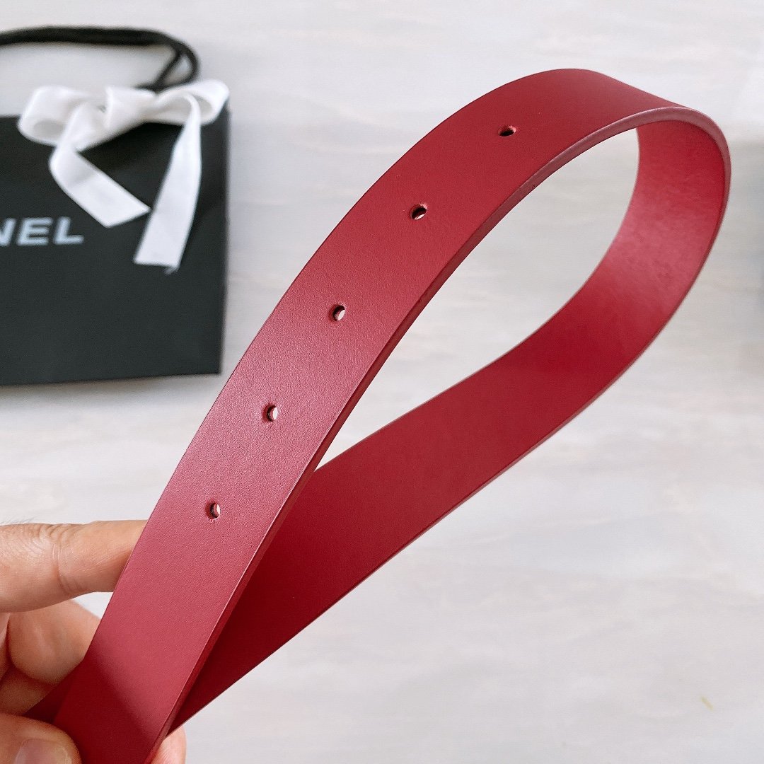 Chanel Belt With Ribbon Buckle Red Women Belt 30MM