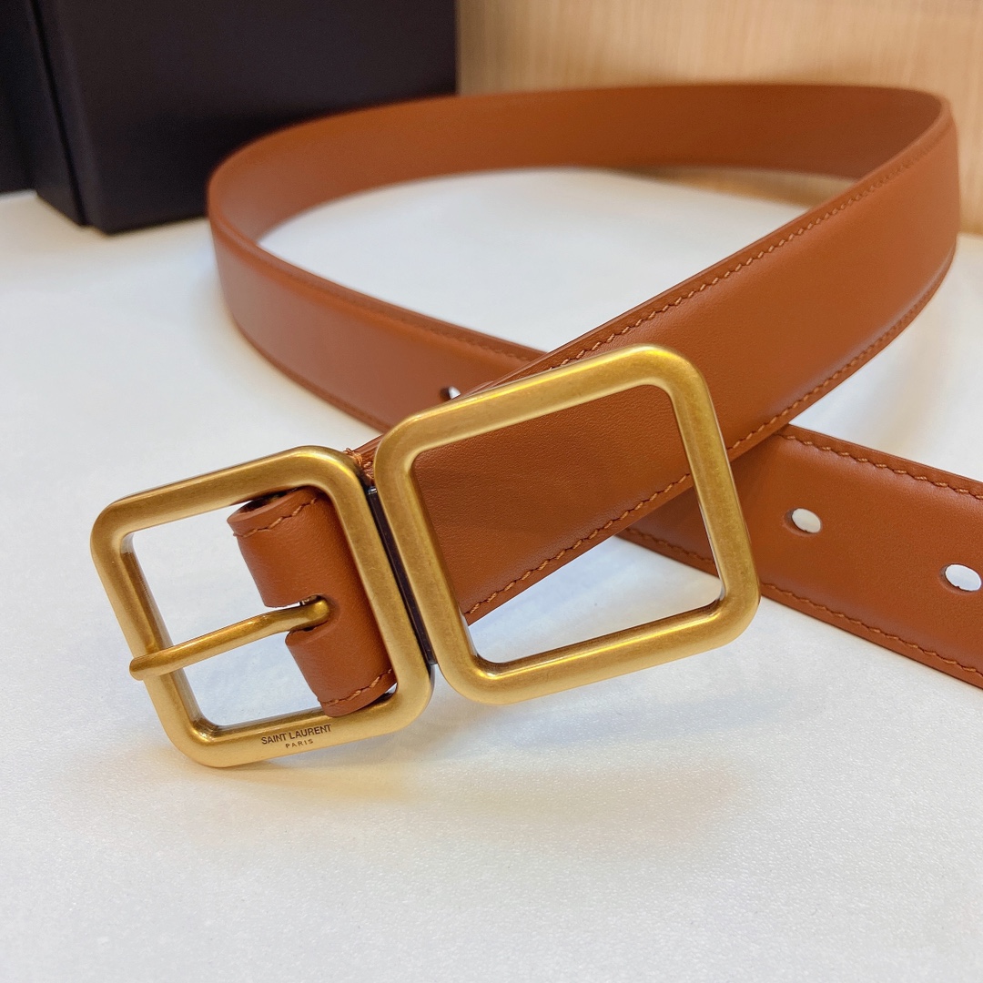 YSL Saint Laurent Leather Belts 1:1 Mirror Version