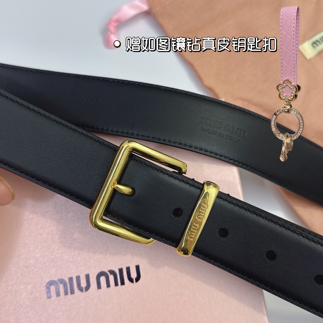 MiuMiu Leather Belts 1:1 Mirror Version