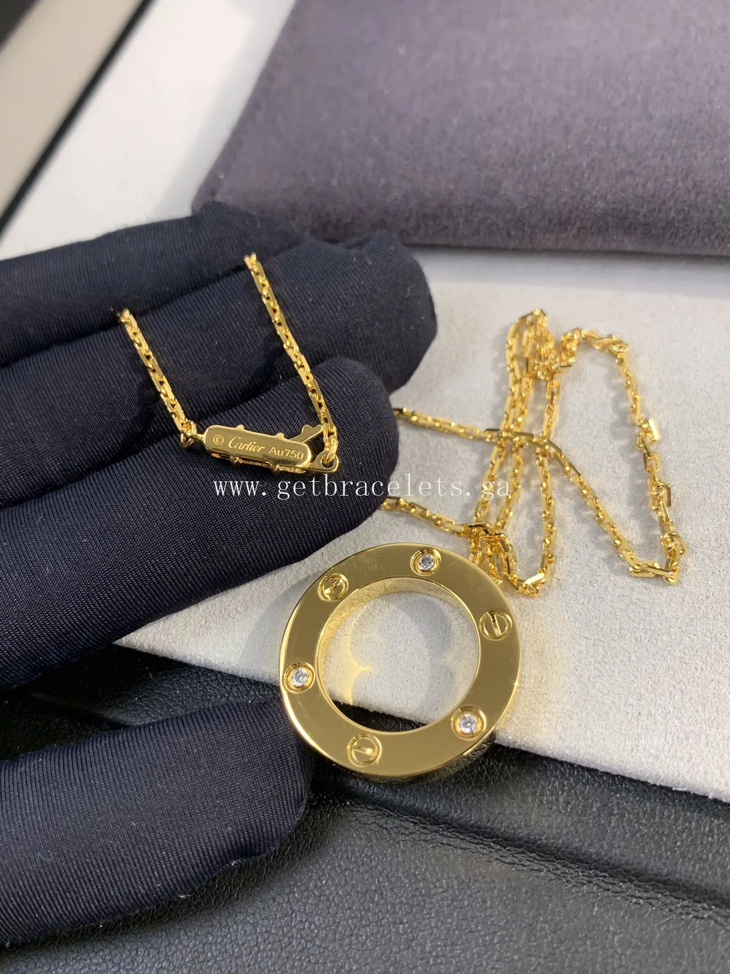 Cartier Love Necklace Yellow Gold With 3 Diamonds