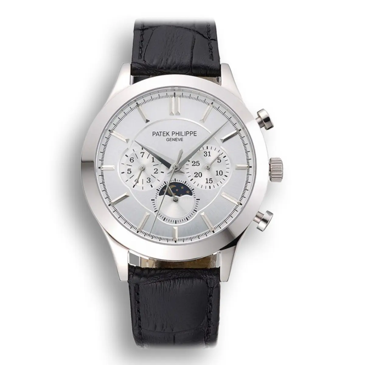 Moonphase Chronograph Dial White 41 mm, Stainless Steel