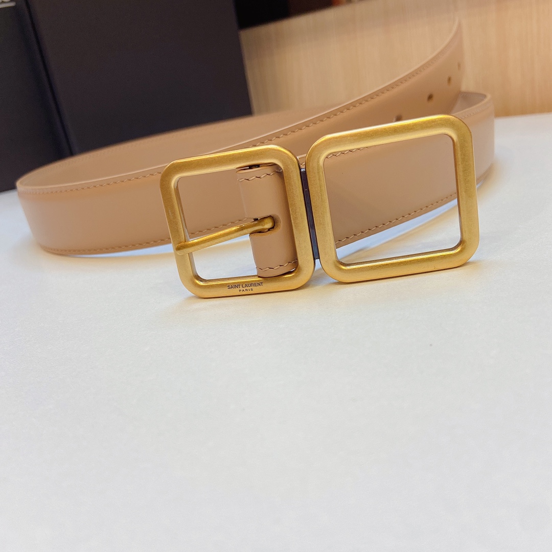 YSL Saint Laurent Leather Belts 1:1 Mirror Version