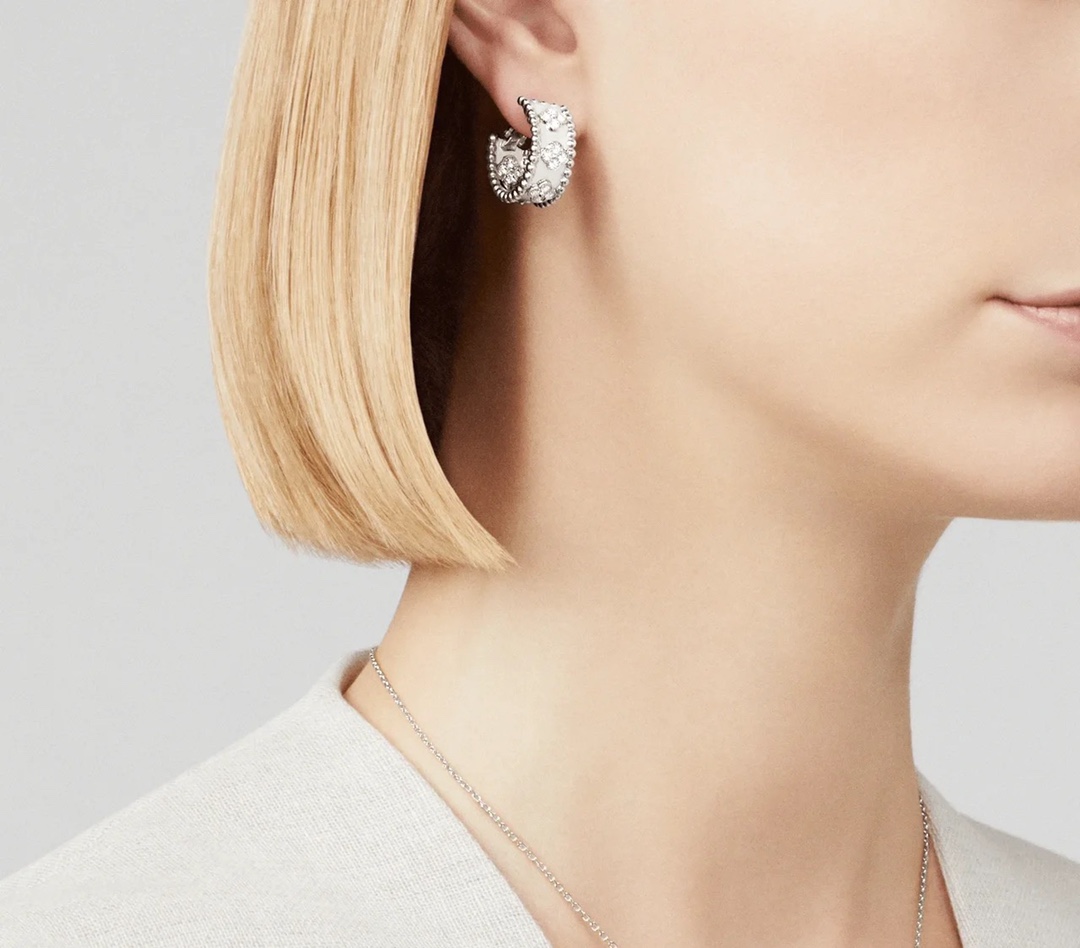 Van Cleef & Arpels Kaleidoscope Earrings, Perlée clovers hoop earrings