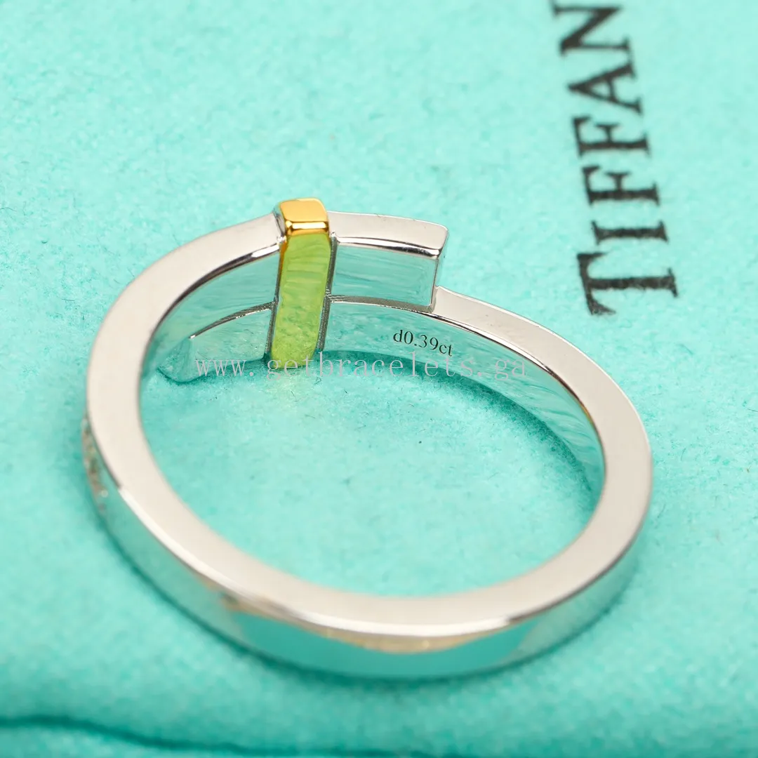 Tiffany Edge Bypass Ring in Platinum and Yellow Gold with Diamonds