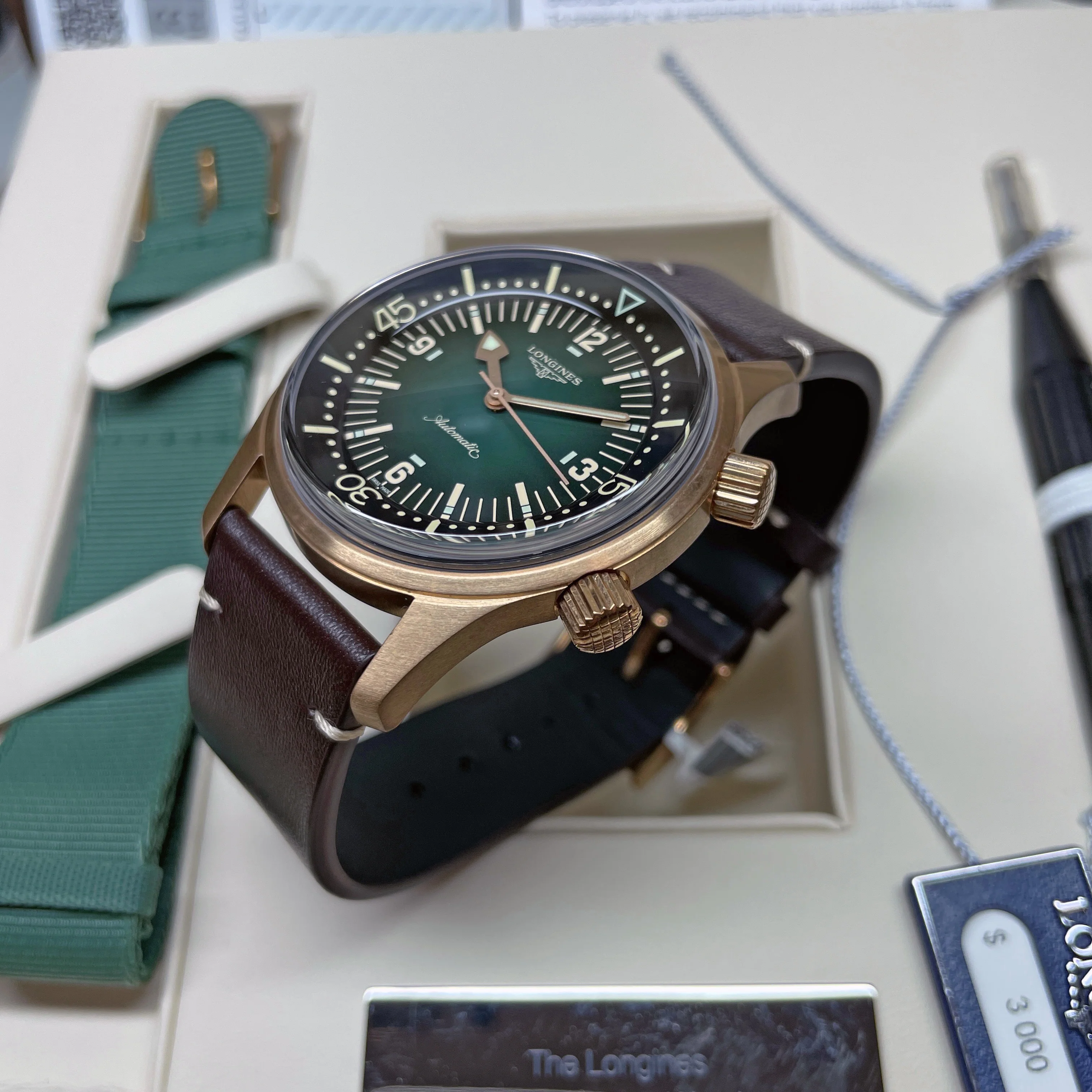 Legend Diver 42MM Automatic Green Bronze Case Nato Watch L37741502