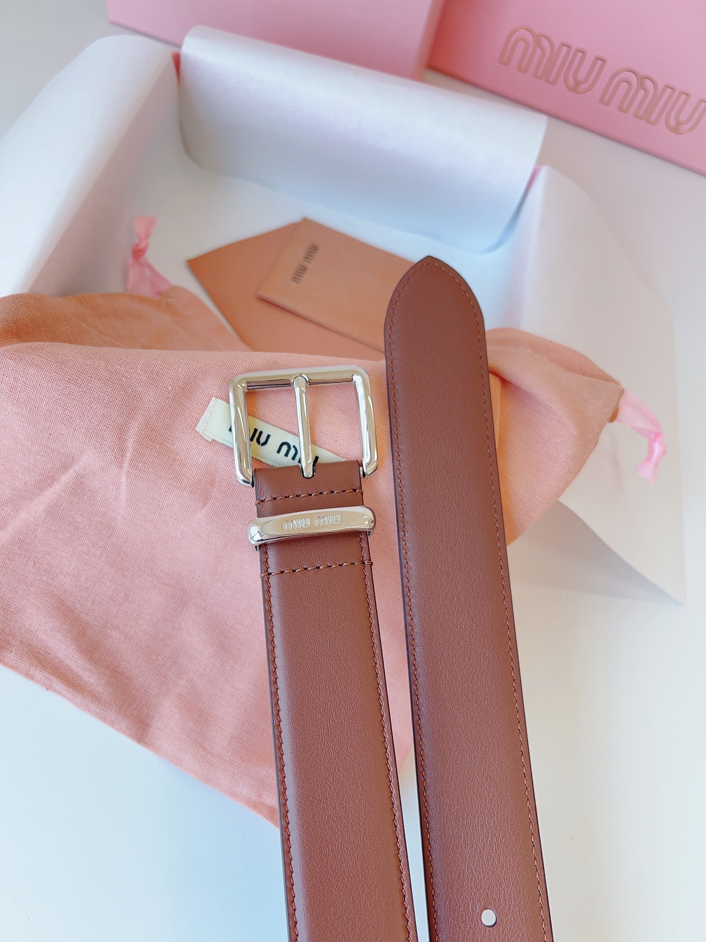 MiuMiu Leather Belts 1:1 Mirror Version