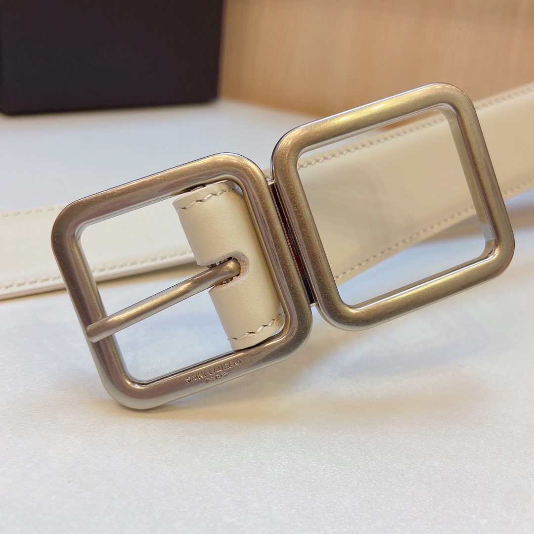 YSL Saint Laurent Leather Belts 1:1 Mirror Version