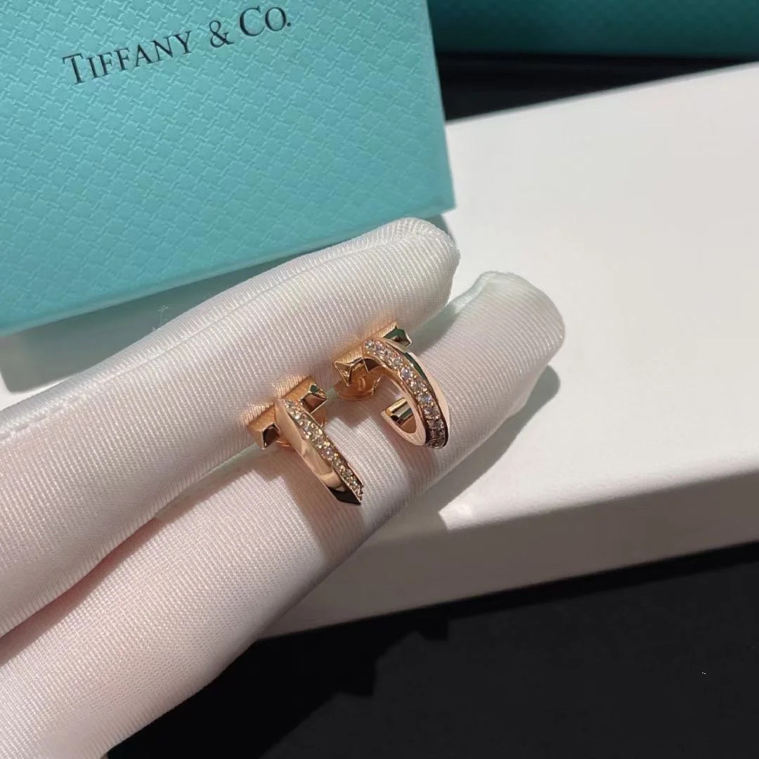 Tiffany T T1 Hoop Earrings, Gold & White Gold