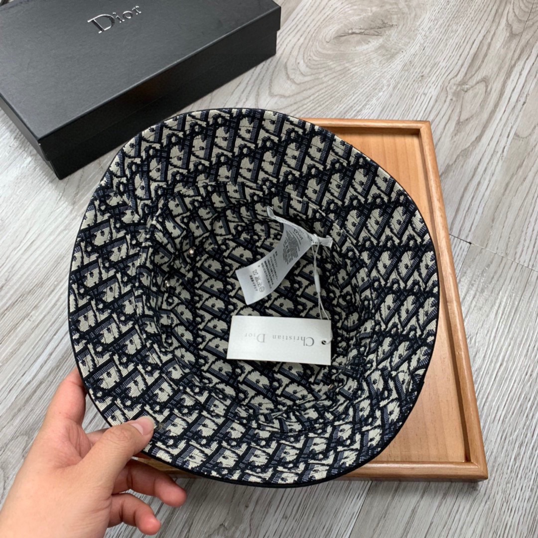 Dior Double Sided Cotton Printed Fisherman's Hat Sunhat （Replica）