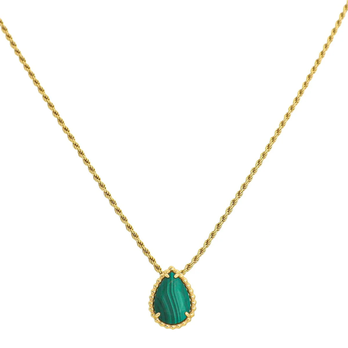Boucheron 18K Yellow Gold Serpent Boheme S Motif Malachite Necklace Small Model