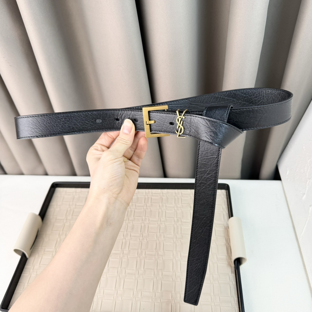 YSL Saint Laurent Leather Belts 1:1 Mirror Version