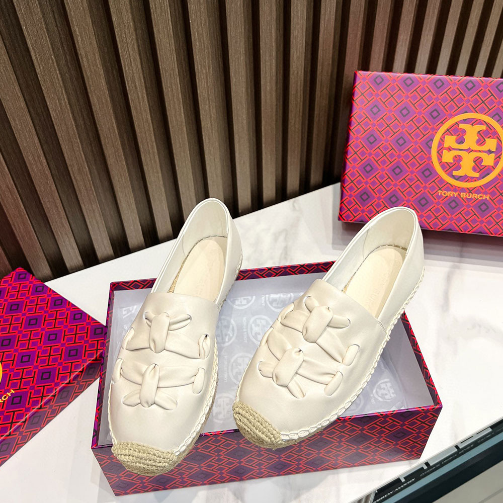 Tory Burch Leather Comfortable Fisherman Shoes   Sandals Slide (Replica)