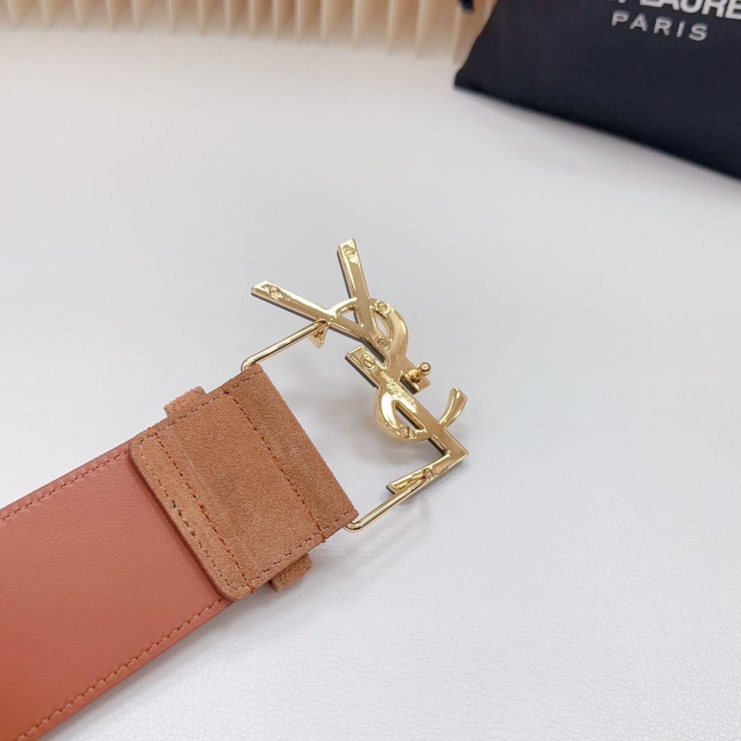 YSL Saint Laurent Leather Belts 1:1 Mirror Version