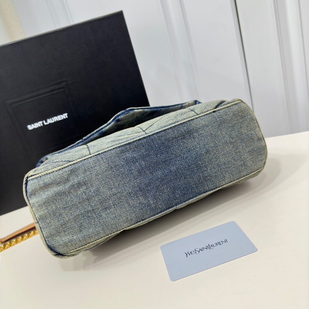 SAINT LAURENT Loulou Puffer Denim Leather Bag(Replica)