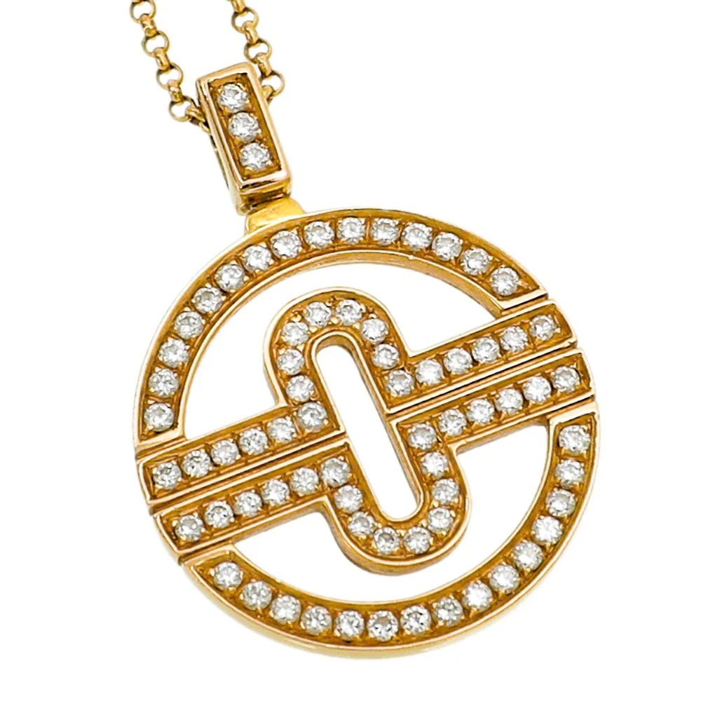 Bvlgari 18K Rose Gold Diamond Parentesi Pendant Necklace