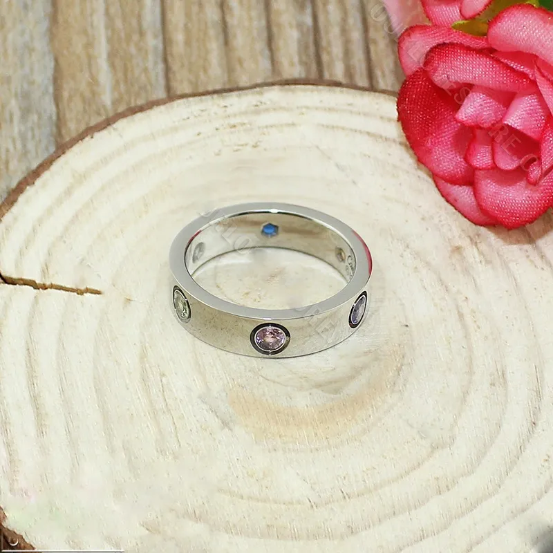 Cartier Love Ringv White Gold Sapphires Garnets Amethyst B4090500