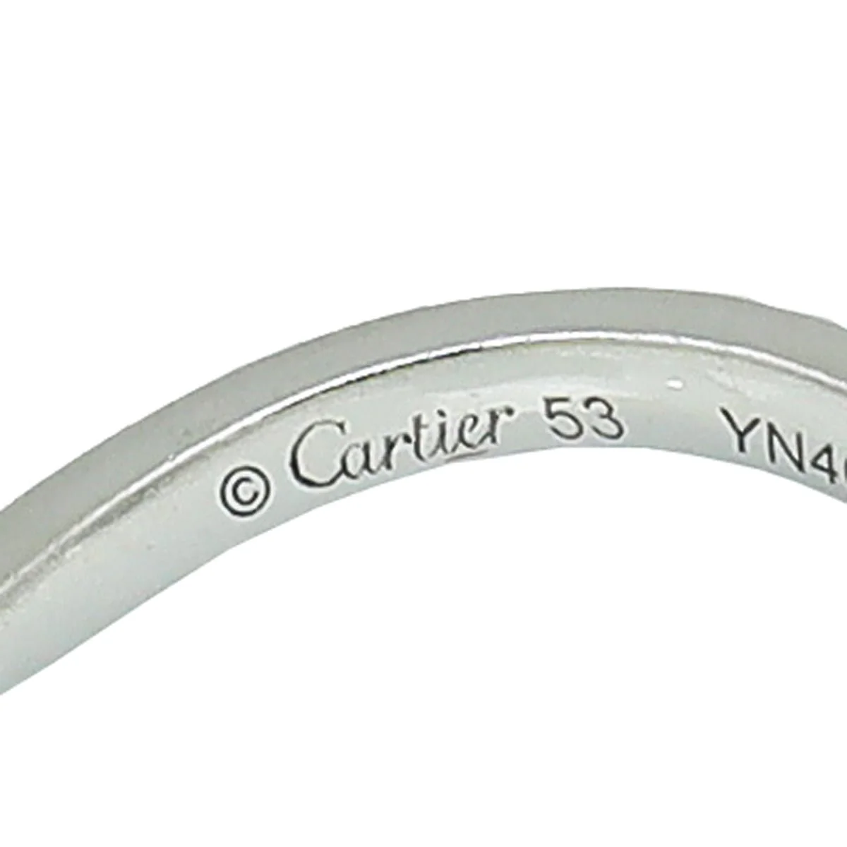 Cartier Diamond Platinum Trinity Ruban Wedding Band Ring 53