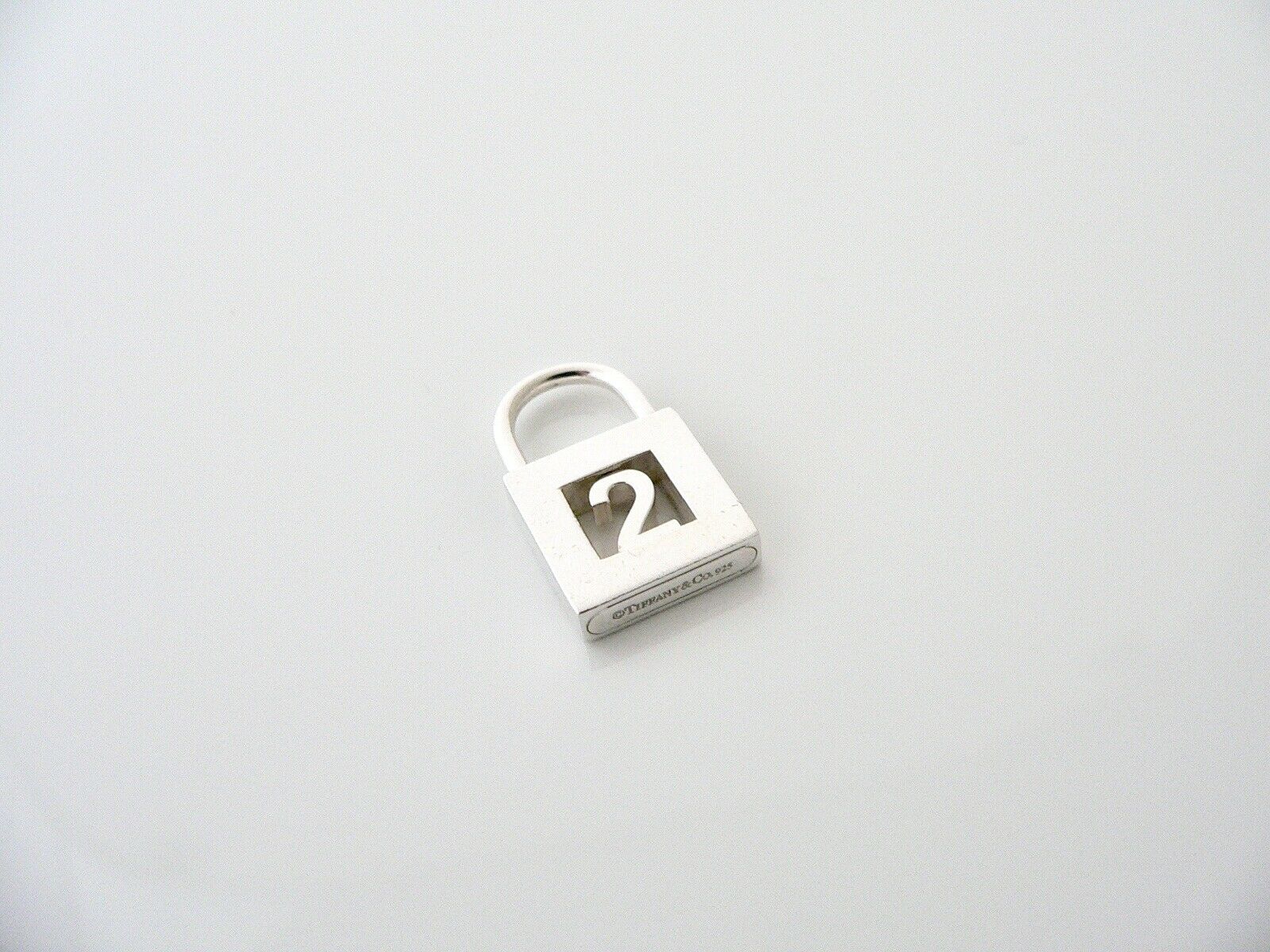 Tiffany & Co Silver Number Two 2 Padlock Pendant Charm Gift Love Personalized