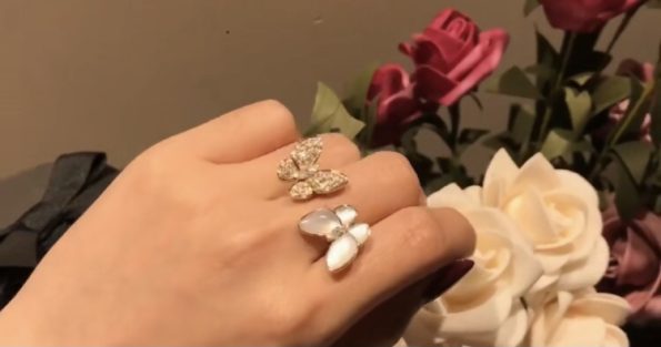 Van Cleef Butterfly Rings Dupe, Rose Gold