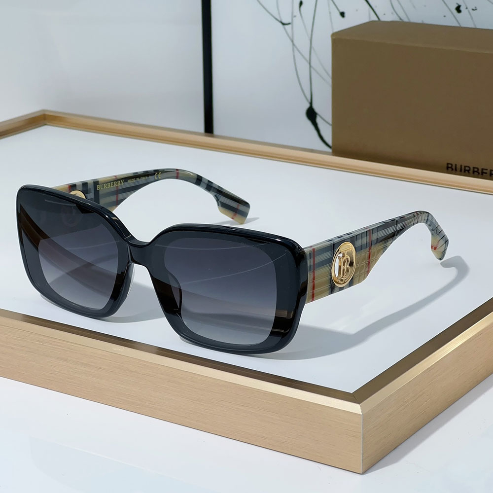 Burberry  Mirror leg Hollowed out Logo  Sunglasses Top quality （Replica）