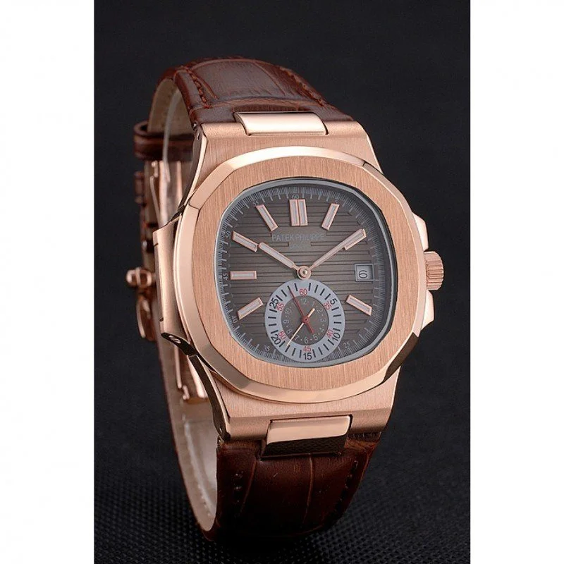 Nautilus 5980R-014 Dial Silver 40 mm, Rose Gold Plated