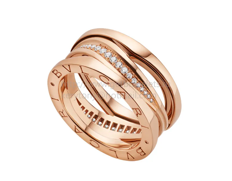 B.zero1 Design Legend Ring in Rose Gold Set With Pave Diamonds