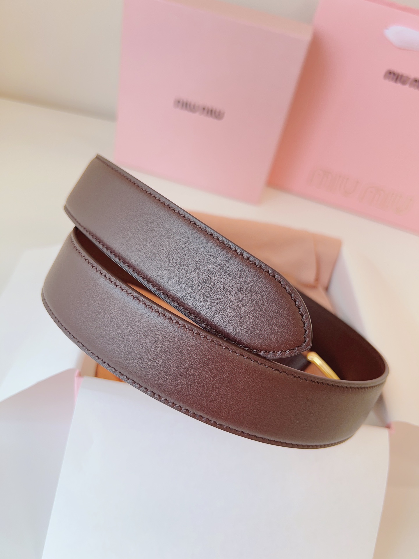 MiuMiu Leather Belts 1:1 Mirror Version