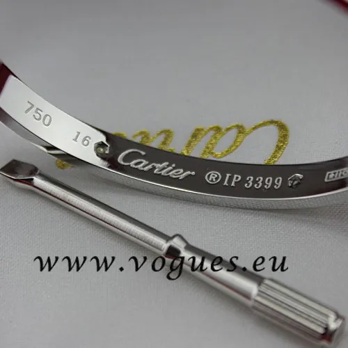 Cartier Couple Bracelet White Gold 4 Diamonds B6041003 (New Version – Prevent Screws Fall Out)