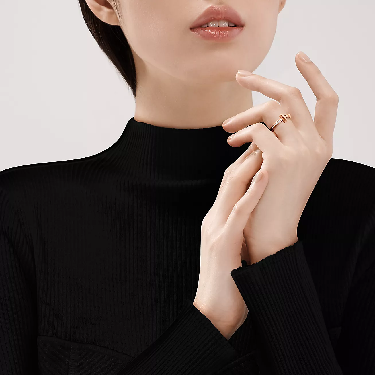 Tiffany&Co T1 Ring, White Gold & Rose Gold