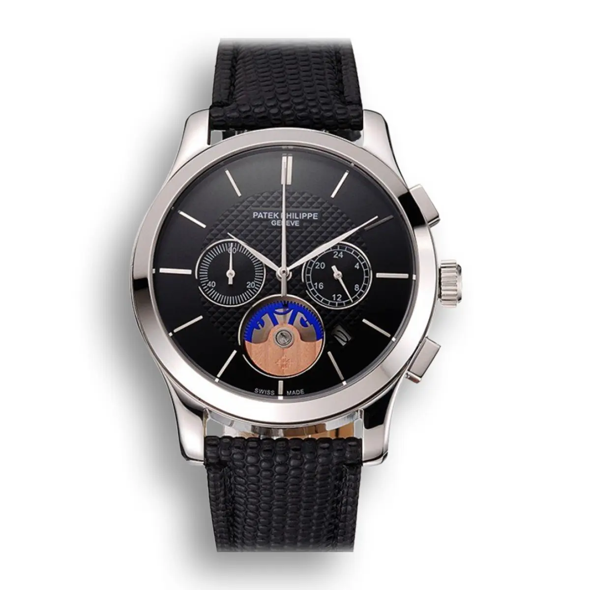 Chronograph Dial Black 43 mm, Stainless Steel