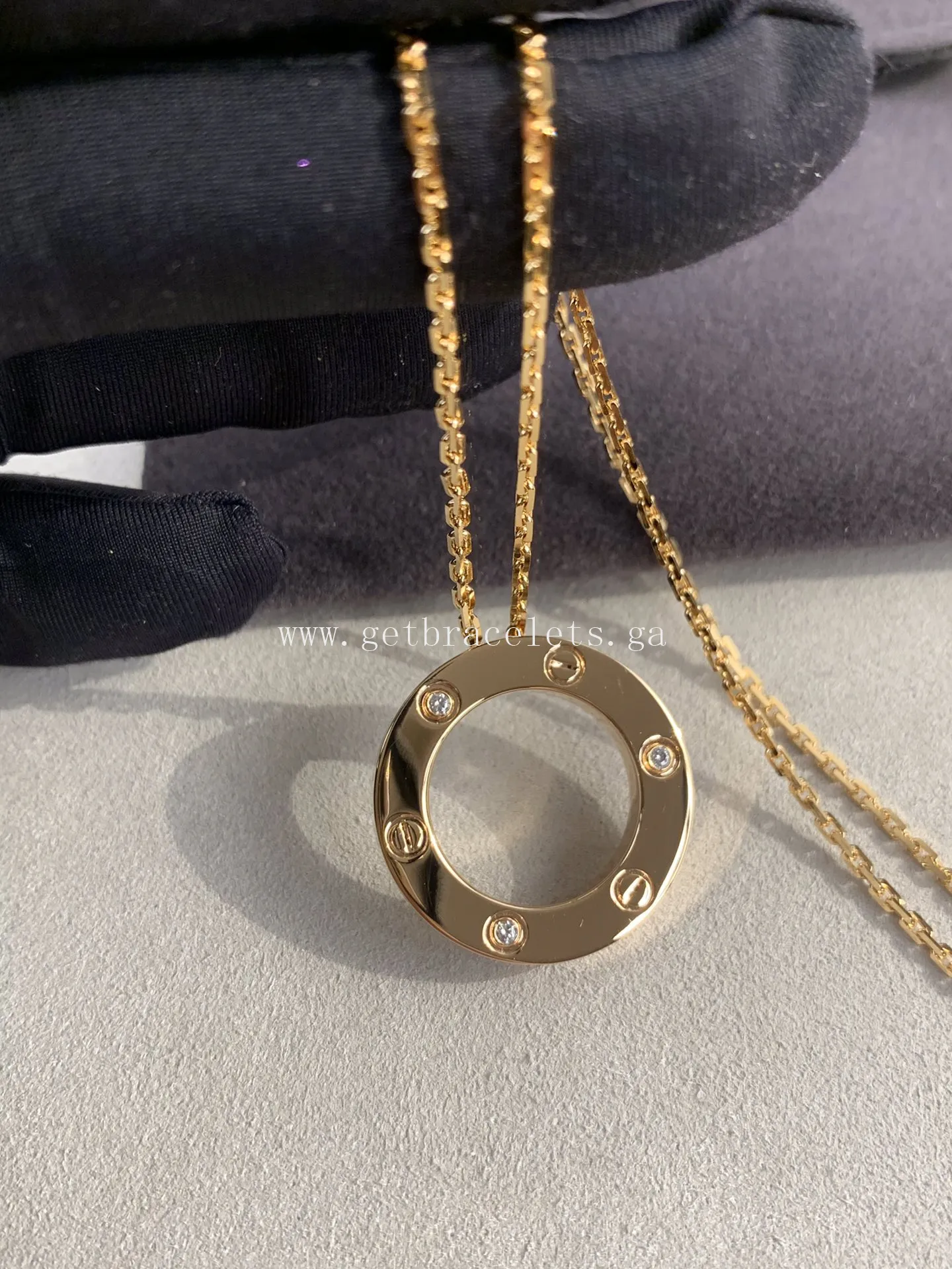 Cartier Love Necklace Rose Gold With 3 Diamonds