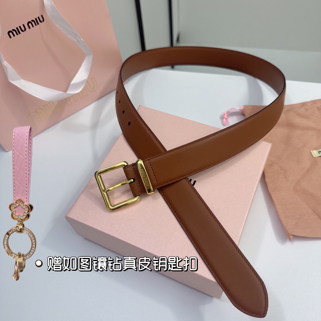 MiuMiu Leather Belts 1:1 Mirror Version