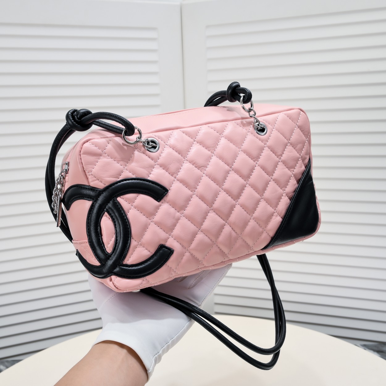 Chanel Ligne Cambon Bowling Bag Large Shoulder Bag Handbag