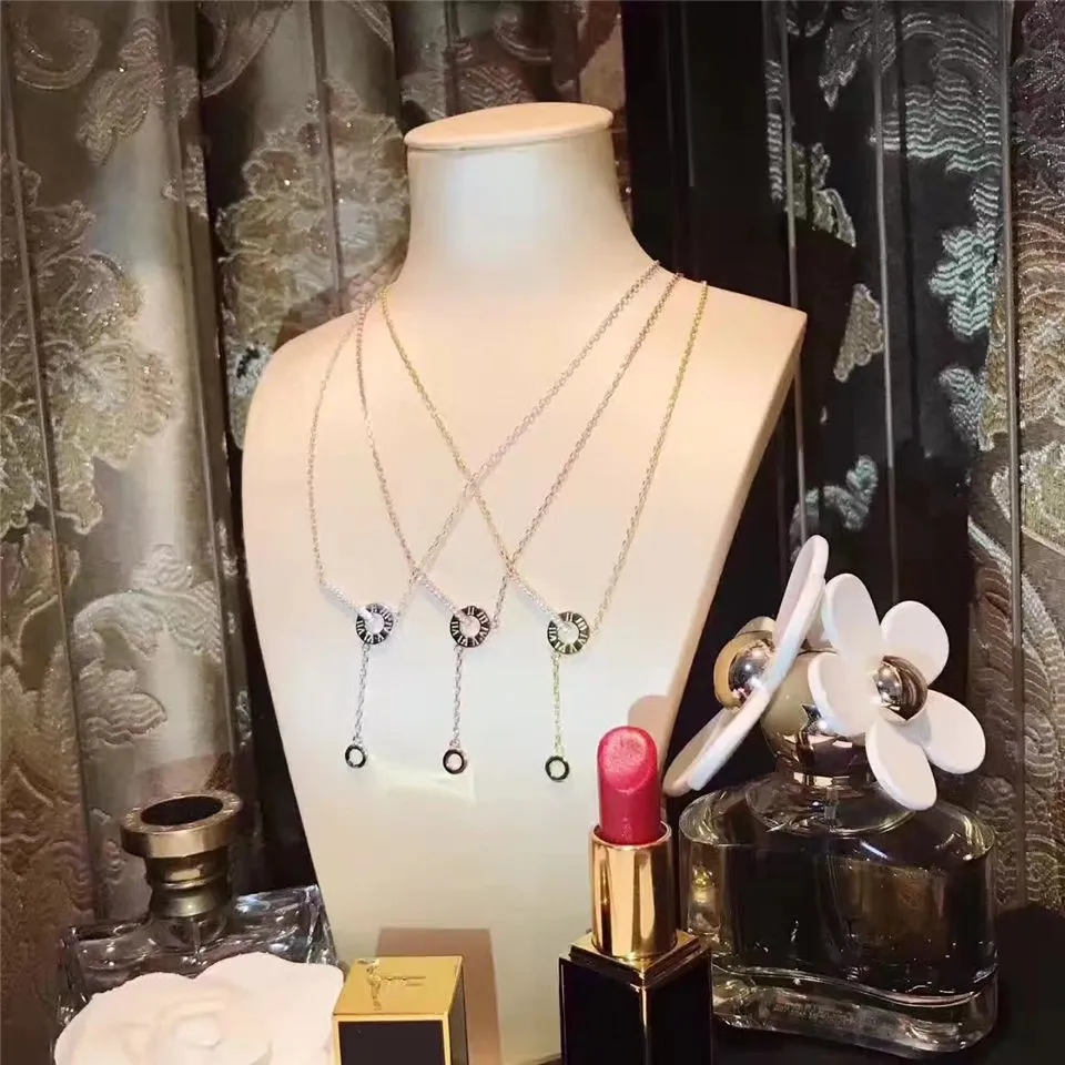 High End Tiffany Atlas Circle & Crystals Bar Pendant Tassel Necklace Disruptive Design