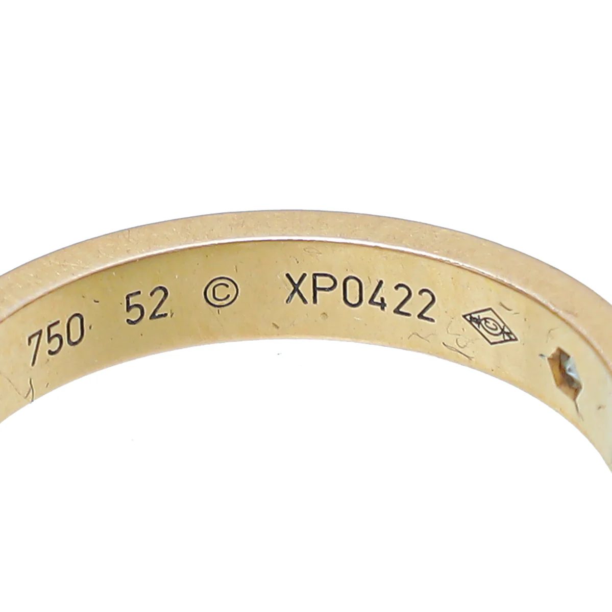 Cartier 18K Pink Gold Diamond C De Cartier Wedding Band Ring 52