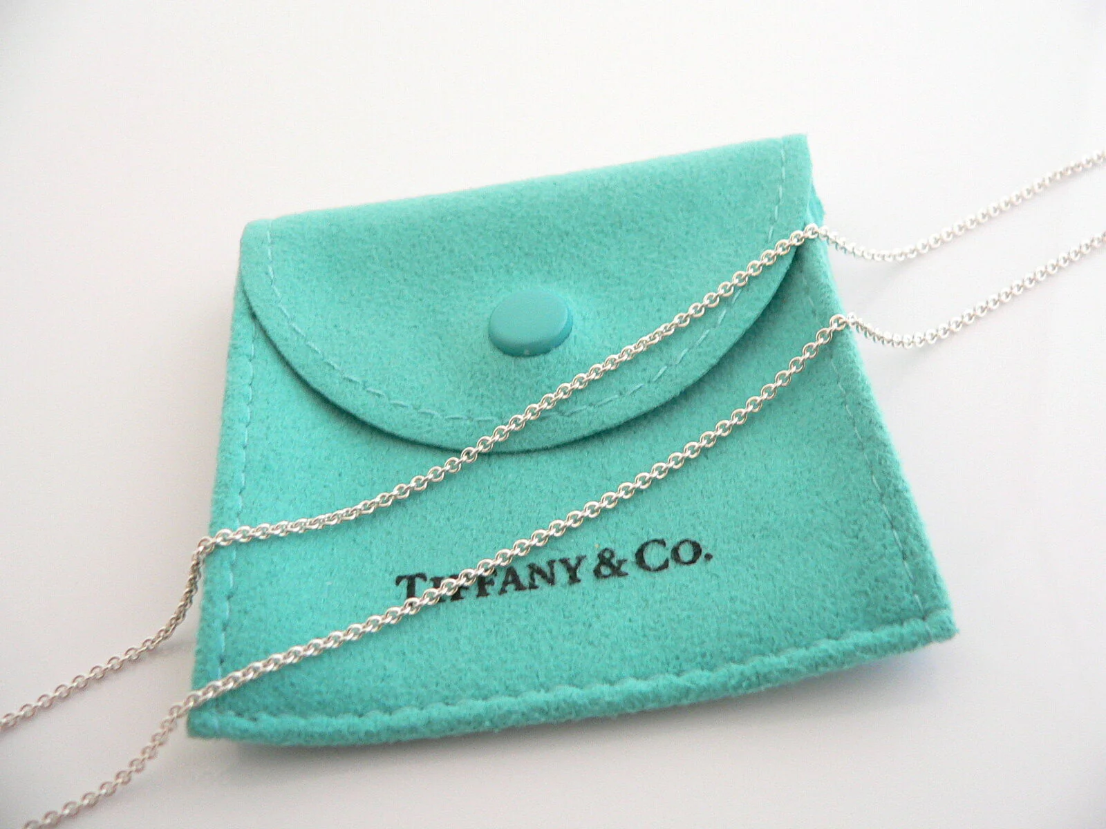Tiffany & Co Silver Crystal Star Necklace Large Pendant 18 In Chain Gift Pouch