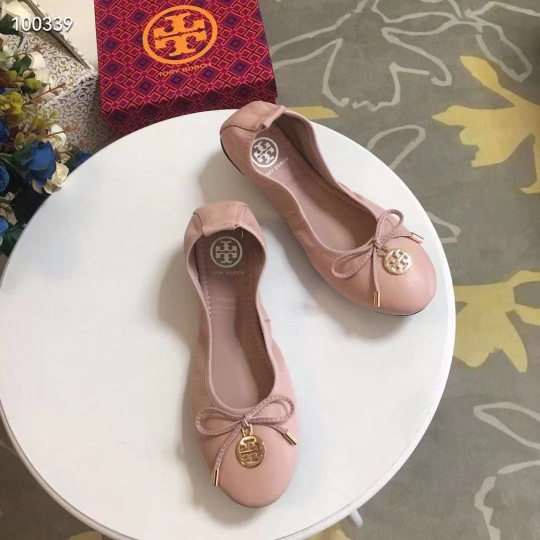 Tory Burch Leather Round Bow  Sandals Slide (Replica)