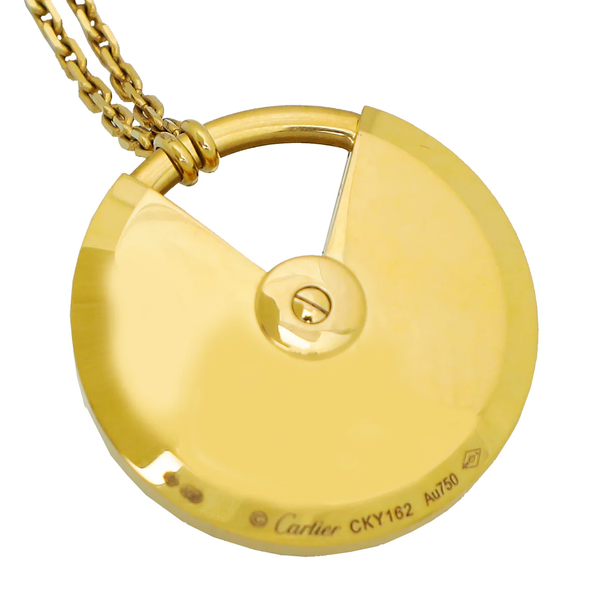 Cartier 18K Yellow Gold Diamond MOP Amulette Necklace