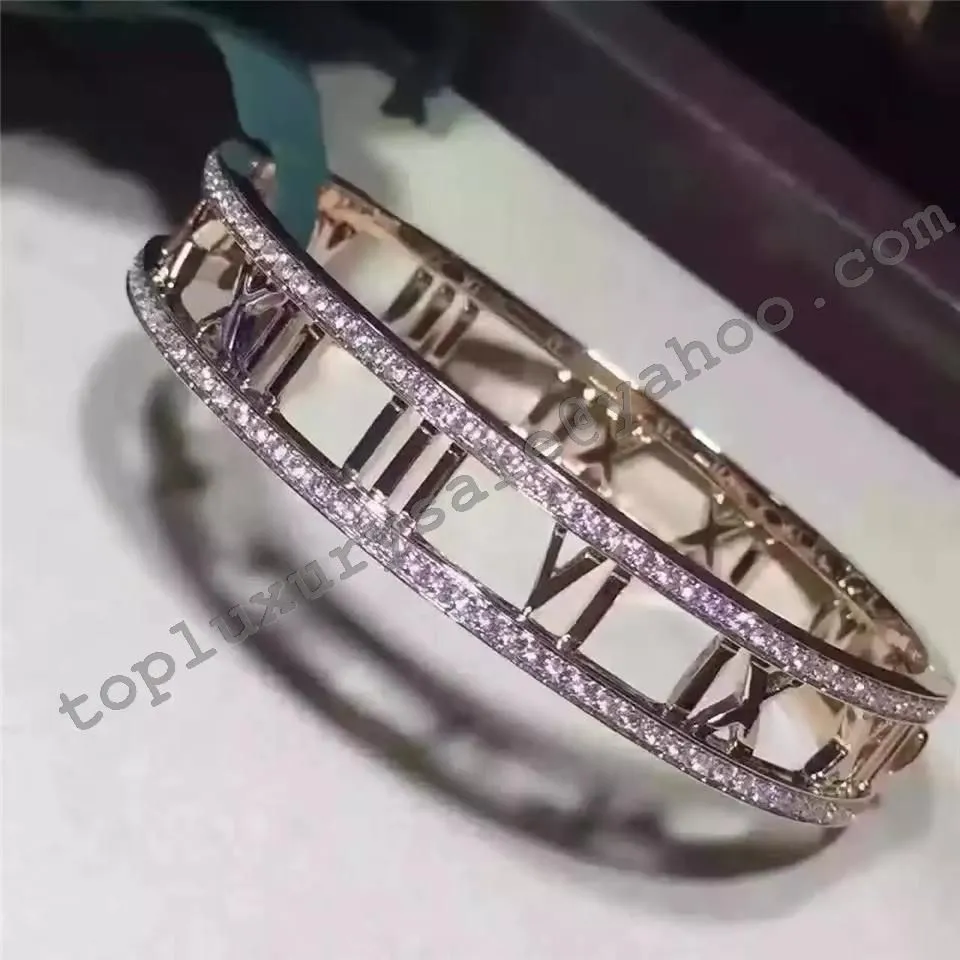 Replica Tiffany Atlas Open Hinged Bangle Pave Diamonds GRP08555