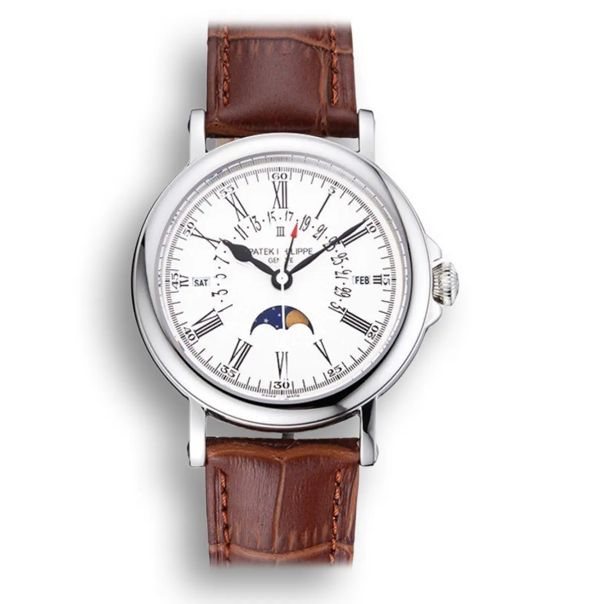 Perpetual Calendar Dial White 40 mm, Stainless Steel
