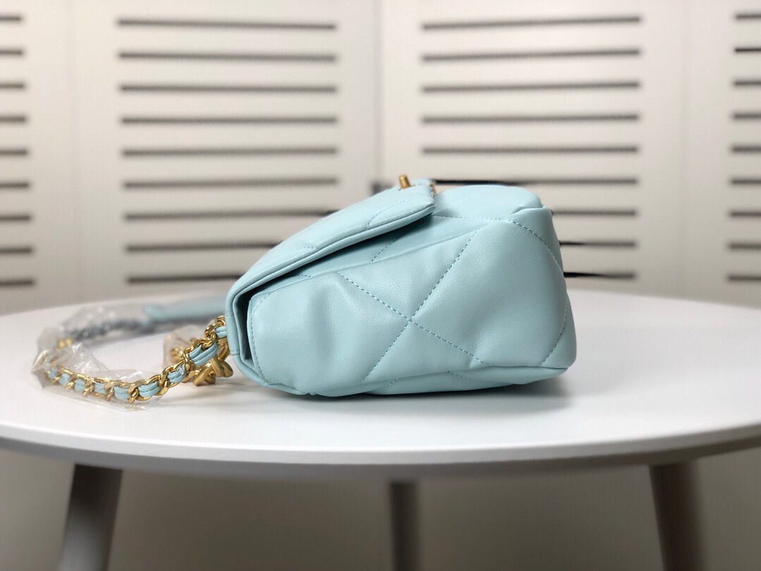 Chanel Lambskin Quilted Medium19 Flap Shoulder Bag Handbag