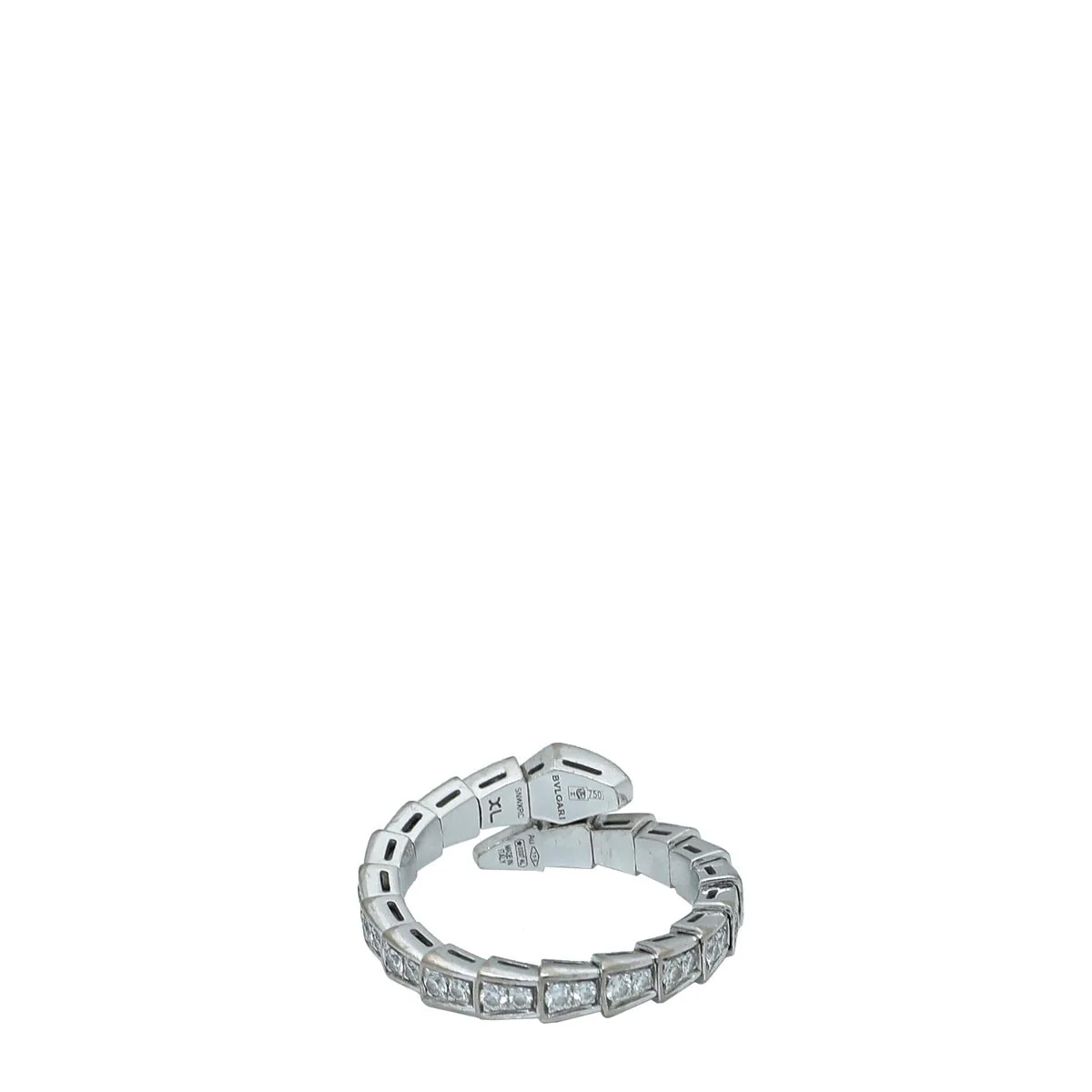 Bvlgari 18K White Gold Diamond Serpenti Viper XL Ring
