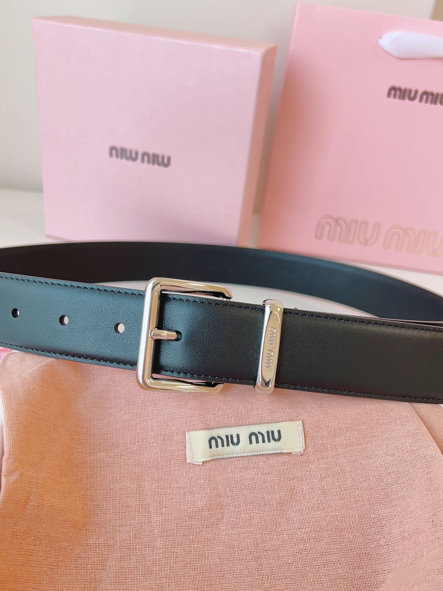 MiuMiu Leather Belts 1:1 Mirror Version