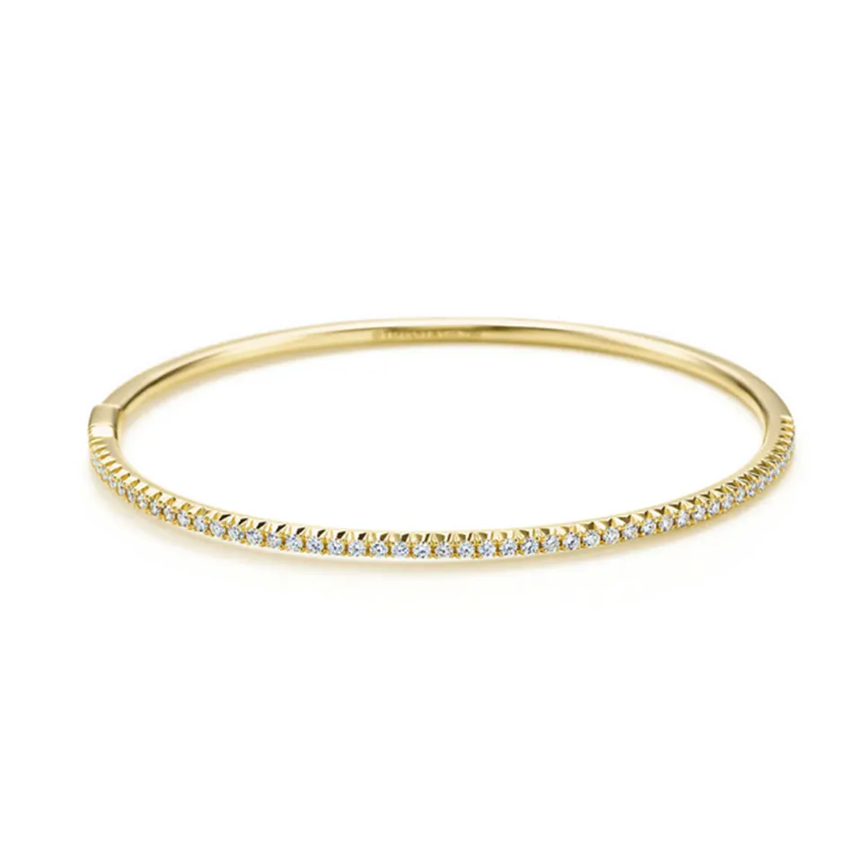 Tiffany Metro Hinged Bangle Sterling Silver Diamonds Jewelry Online Shop