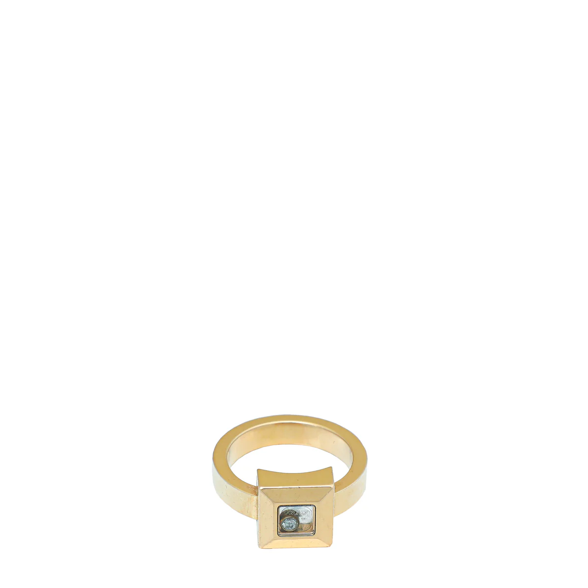 Chopard 18K Rose Gold Diamond Happy Square Ring