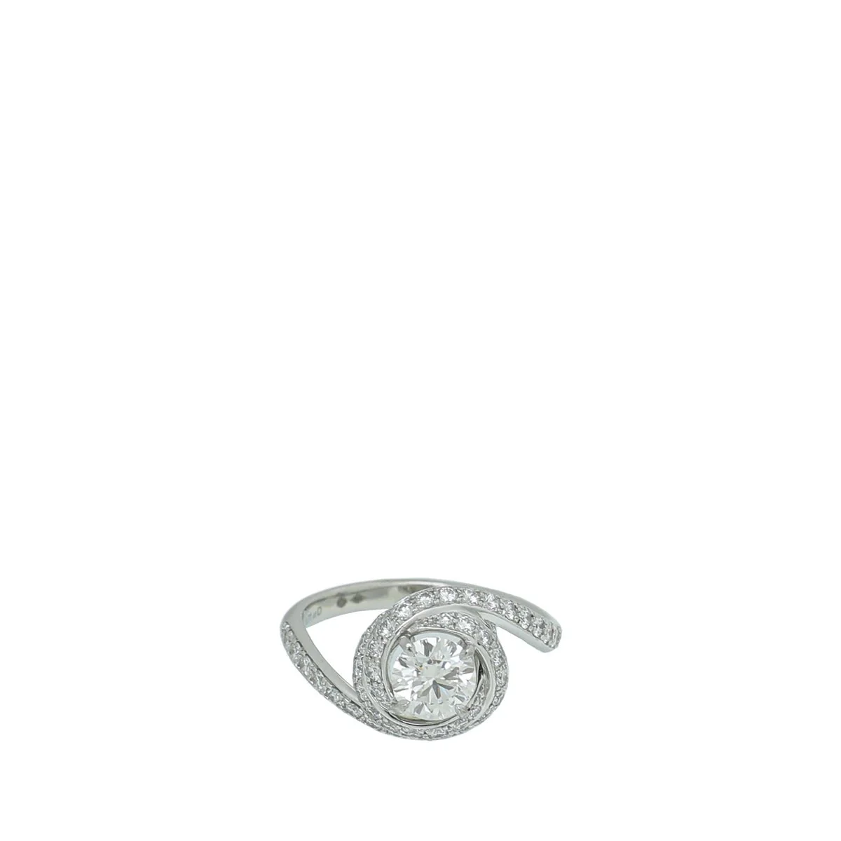 Cartier Trinity Ruban Platinum Solitaire Ring 53