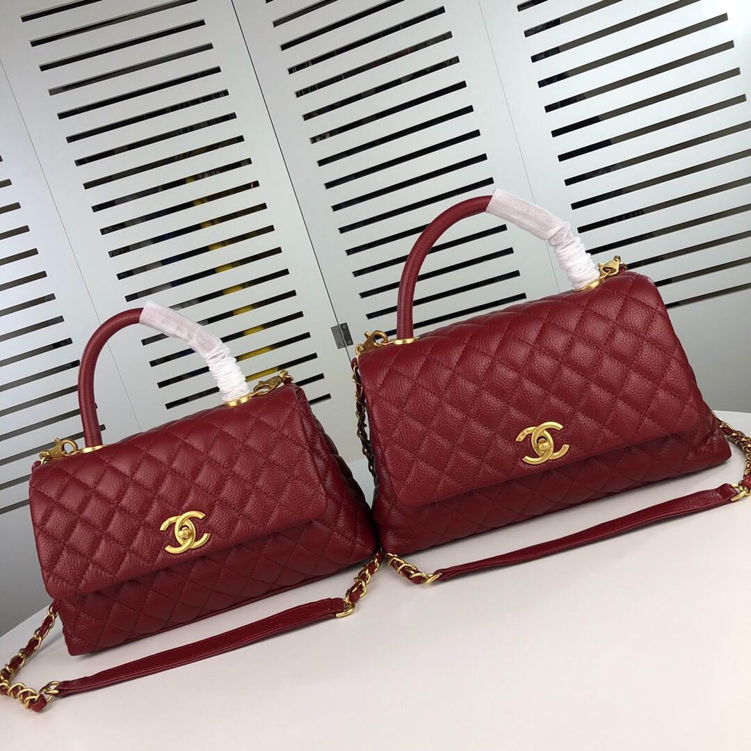 Chanel Red Medium Shoulder Bag Handbag