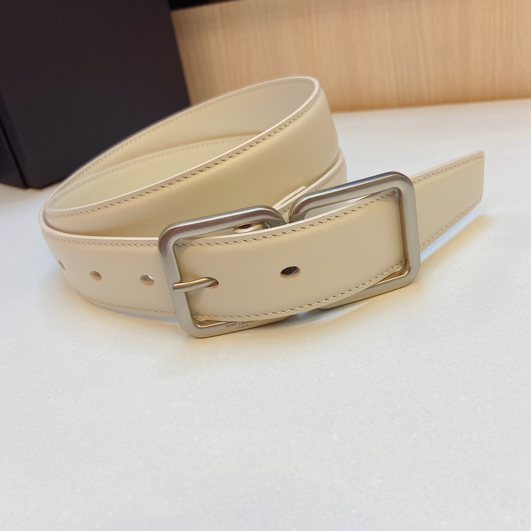 YSL Saint Laurent Leather Belts 1:1 Mirror Version