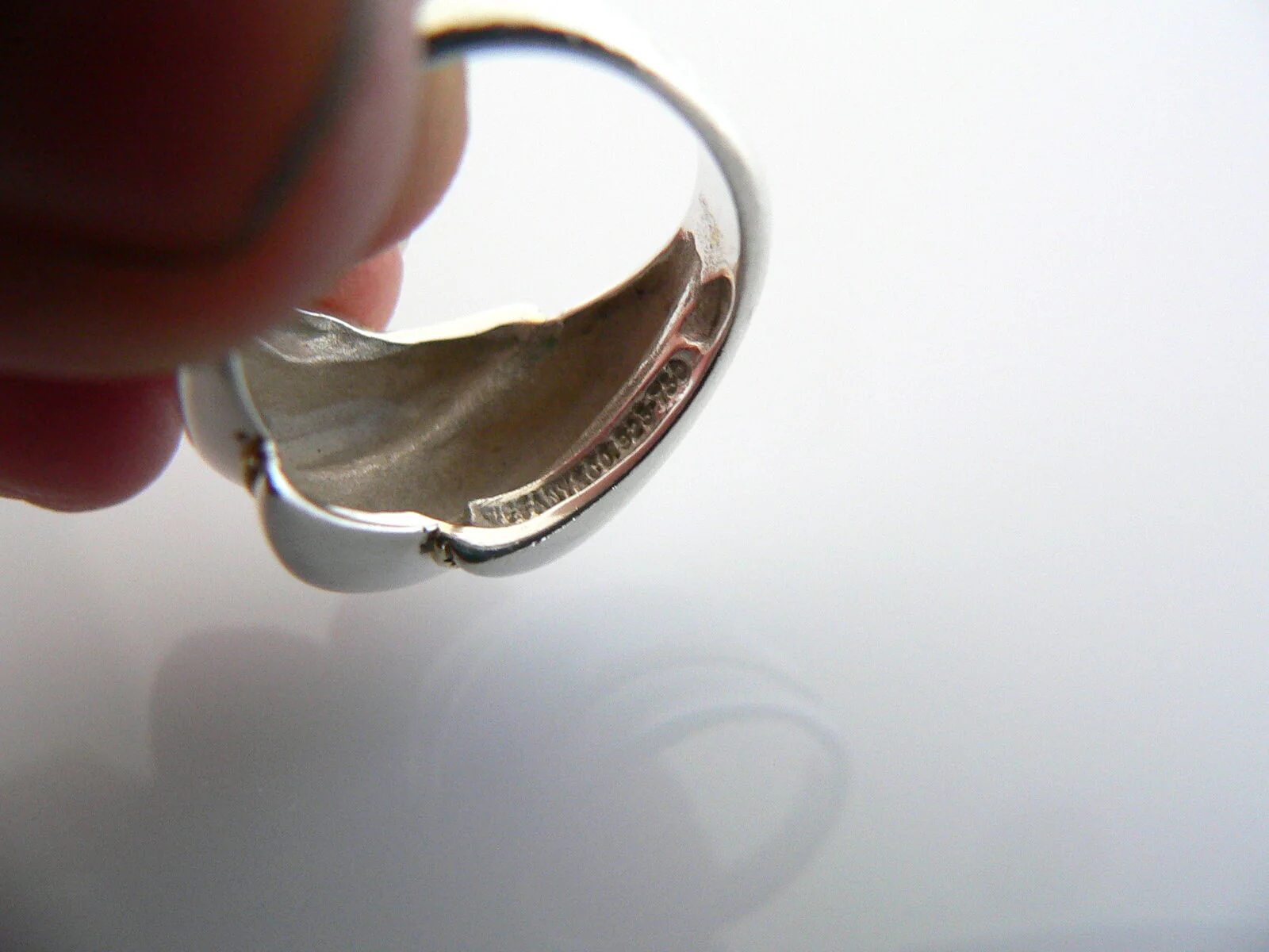 Tiffany & Co Silver 18K Gold Shrimp Twist Ring Band Sz 5 Rare Statement Love