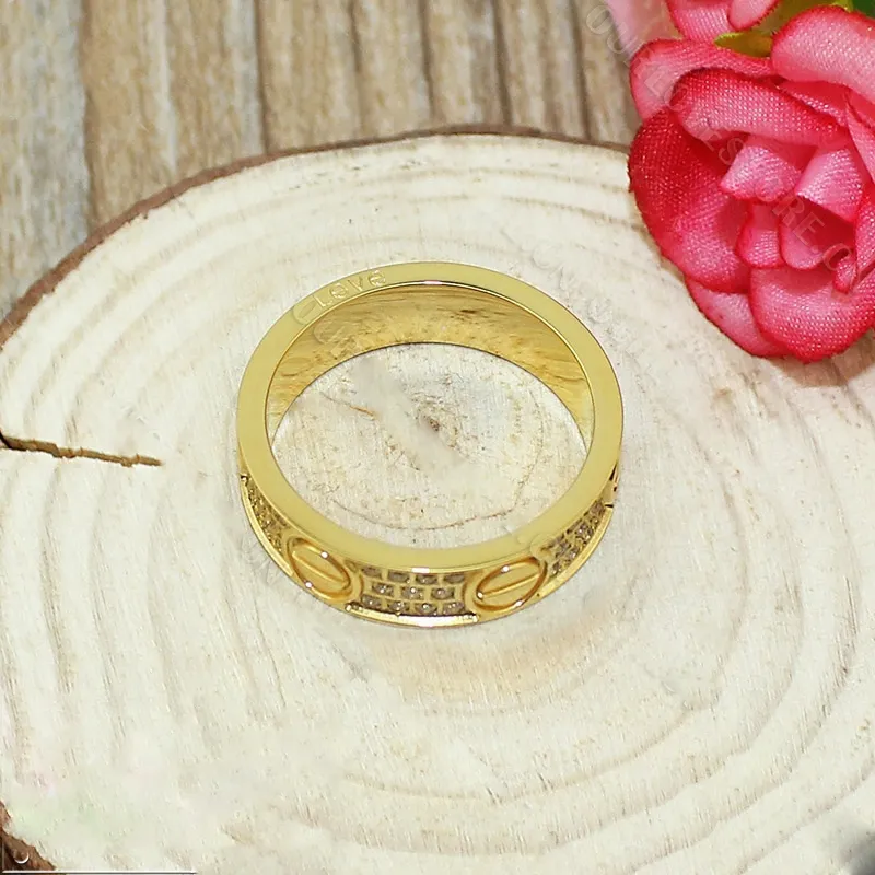 Original Copy Cartier Love Ring 18K Yellow Gold With Paved Diamonds